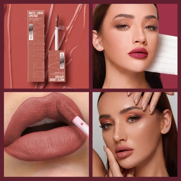 Nude Matte Lip Gloss – Waterproof, Long-Lasting, Non-Fading Velvet Liquid Lipstick - Image 2