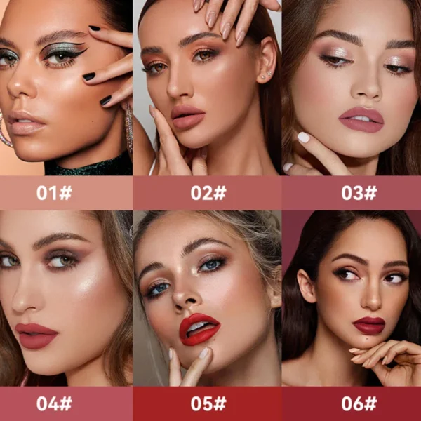 Nude Matte Lip Gloss – Waterproof, Long-Lasting, Non-Fading Velvet Liquid Lipstick - Image 4