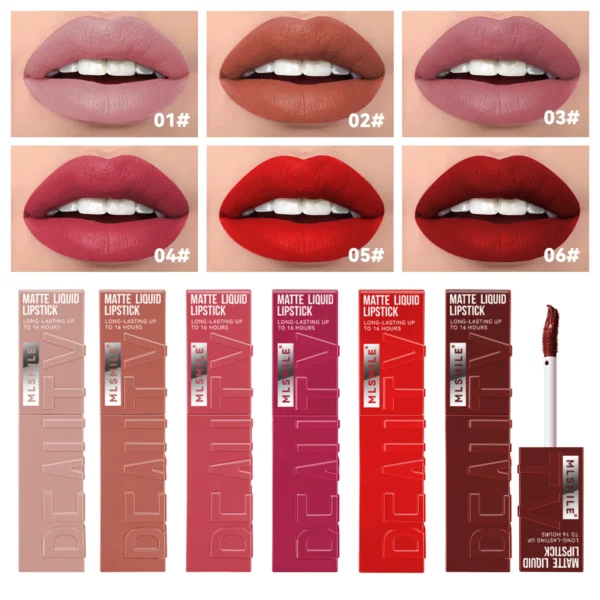 Nude Matte Lip Gloss – Waterproof, Long-Lasting, Non-Fading Velvet Liquid Lipstick