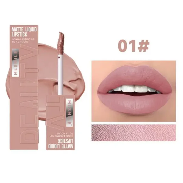 Nude Matte Lip Gloss – Waterproof, Long-Lasting, Non-Fading Velvet Liquid Lipstick - Image 5