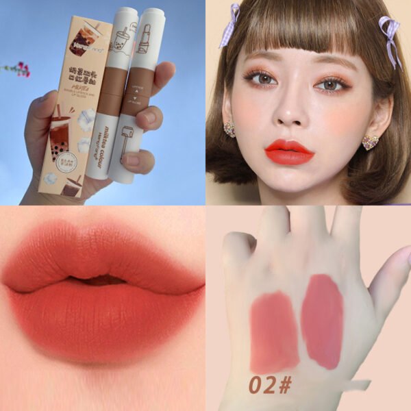 Two-headed Velvet Matte Lipstick & Lip Glaze Combo - Image 5