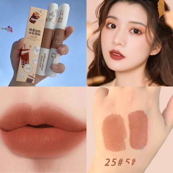 Two-headed Velvet Matte Lipstick & Lip Glaze Combo - Image 4