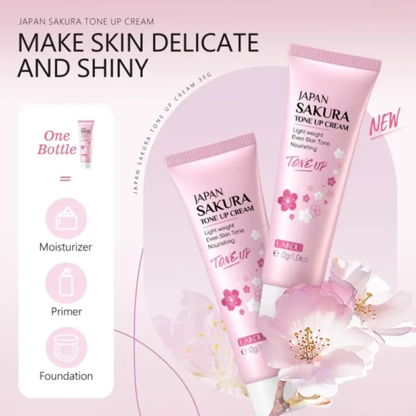 Sakura Skin Care Set – Cleanser, Toner, Serum, Eye Cream, Face Cream & Sunscreen - Image 3