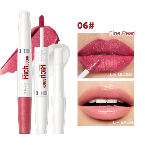 8-Color Matte Liquid Lipstick & Lip Gloss – Waterproof, Dual-Ended Lip Balm, Moisturizing, Anti-Cracking, Plumping Lip Makeup - Image 8