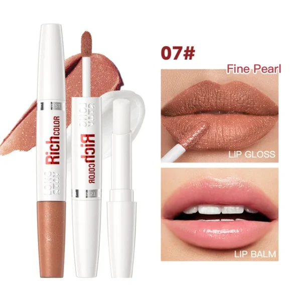 8-Color Matte Liquid Lipstick & Lip Gloss – Waterproof, Dual-Ended Lip Balm, Moisturizing, Anti-Cracking, Plumping Lip Makeup - Image 9