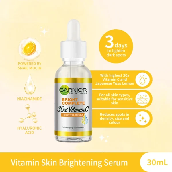 Garnier Bright Complete 30x Vitamin C Serum – Skin Brightening & Acne Mark Fading