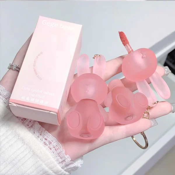 Gege Bear Rabbit Lip Glaze – Matte Velvet Lip Clay, Long-Lasting, Non-Drying Lipstick
