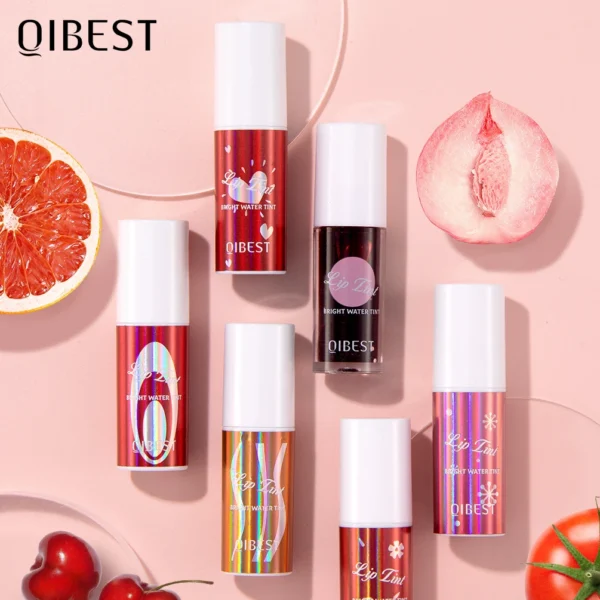 QIBEST 6 Colors Red Mirror Dyeing Lip Gloss Moisturizer Liquid Lipstick Waterproof Long Lasting Lip Tint Korean Makeup Cosmetics