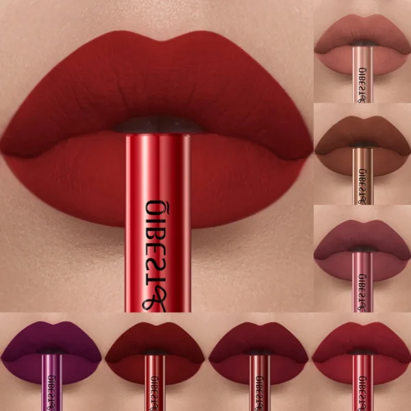 QIBEST Matte Liquid Lipstick – Waterproof, Long-Lasting, Velvet Lip Tint – Highly Pigmented Nude & Red Lip Gloss for All-Day Wear - Image 2