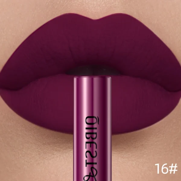 QIBEST Matte Liquid Lipstick – Waterproof, Long-Lasting, Velvet Lip Tint – Highly Pigmented Nude & Red Lip Gloss for All-Day Wear