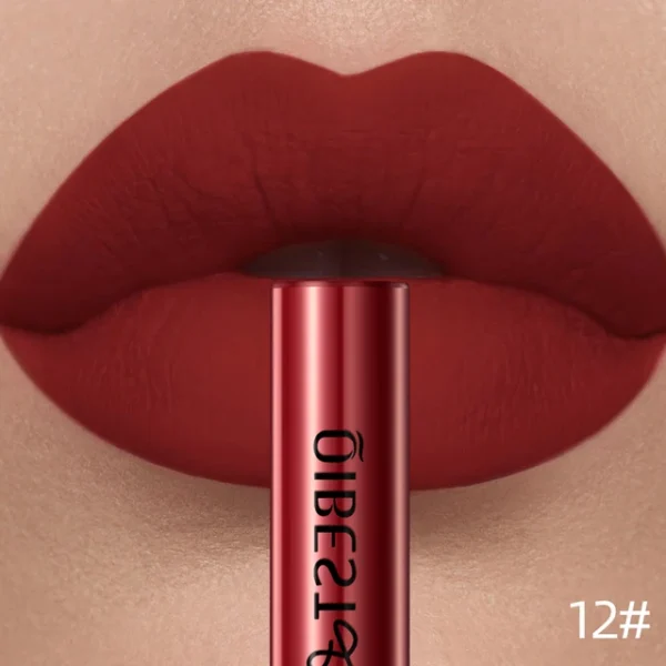 QIBEST Matte Liquid Lipstick – Waterproof, Long-Lasting, Velvet Lip Tint – Highly Pigmented Nude & Red Lip Gloss for All-Day Wear - Image 5