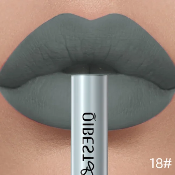 QIBEST Matte Liquid Lipstick – Waterproof, Long-Lasting, Velvet Lip Tint – Highly Pigmented Nude & Red Lip Gloss for All-Day Wear - Image 6