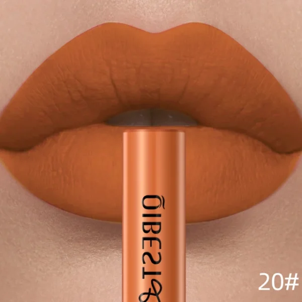 QIBEST Matte Liquid Lipstick – Waterproof, Long-Lasting, Velvet Lip Tint – Highly Pigmented Nude & Red Lip Gloss for All-Day Wear - Image 7