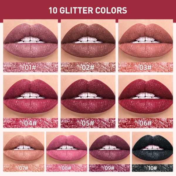 QIBEST Waterproof Diamond Shimmer Glitter Lip Gloss - Image 2