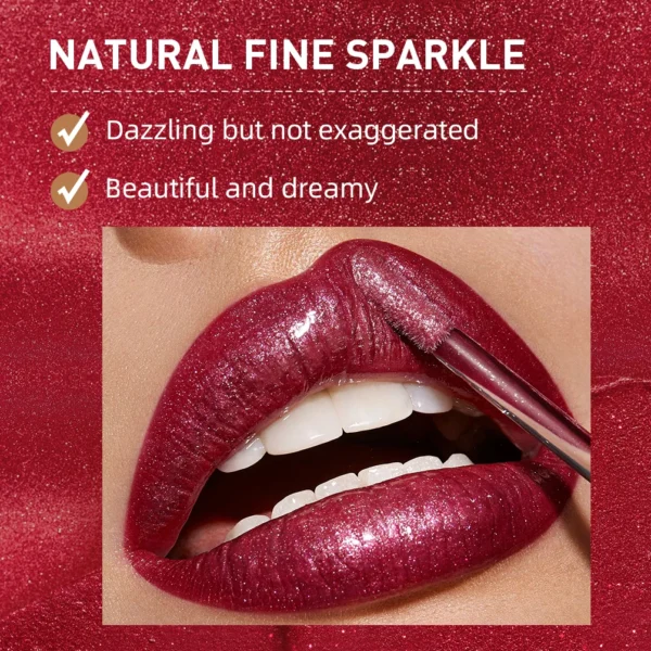 QIBEST Waterproof Diamond Shimmer Glitter Lip Gloss - Image 3