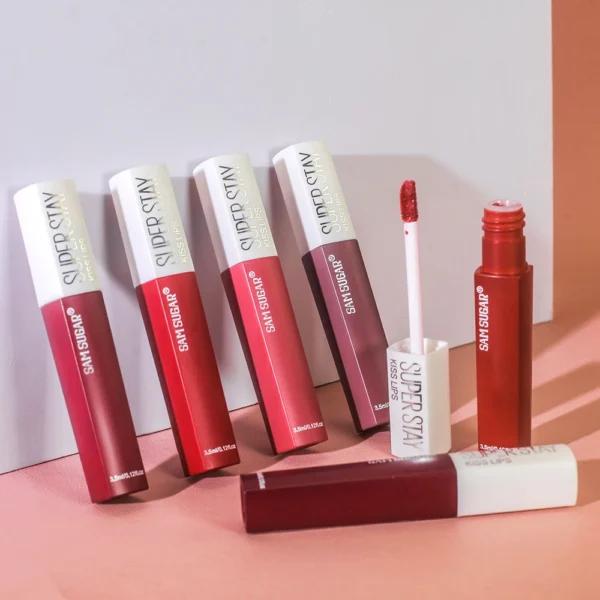 SAM SUGAR Matte Lip Glaze – Non-Stick, Waterproof, Long-Lasting Velvet Lipstick
