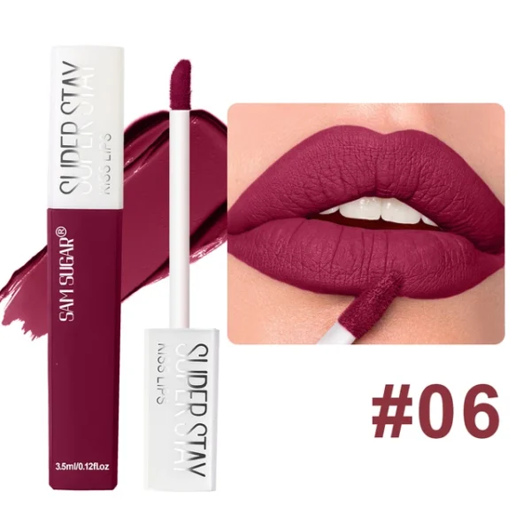 SAM SUGAR Matte Lip Glaze – Non-Stick, Waterproof, Long-Lasting Velvet Lipstick - Image 5