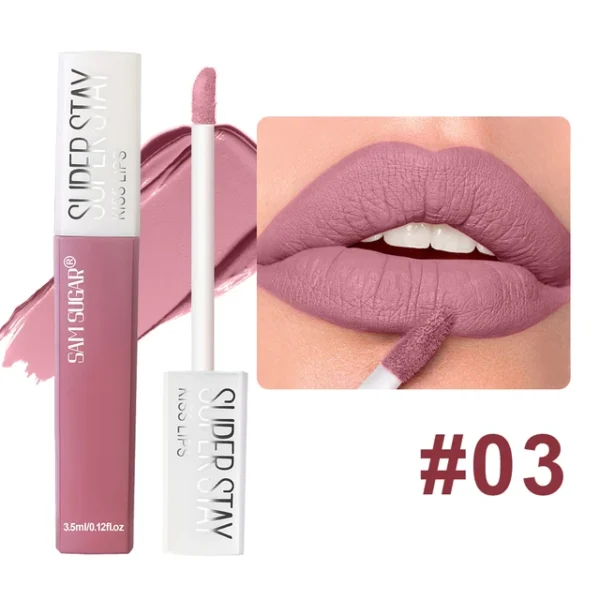 SAM SUGAR Matte Lip Glaze – Non-Stick, Waterproof, Long-Lasting Velvet Lipstick - Image 8