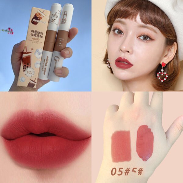 Two-headed Velvet Matte Lipstick & Lip Glaze Combo - Image 3